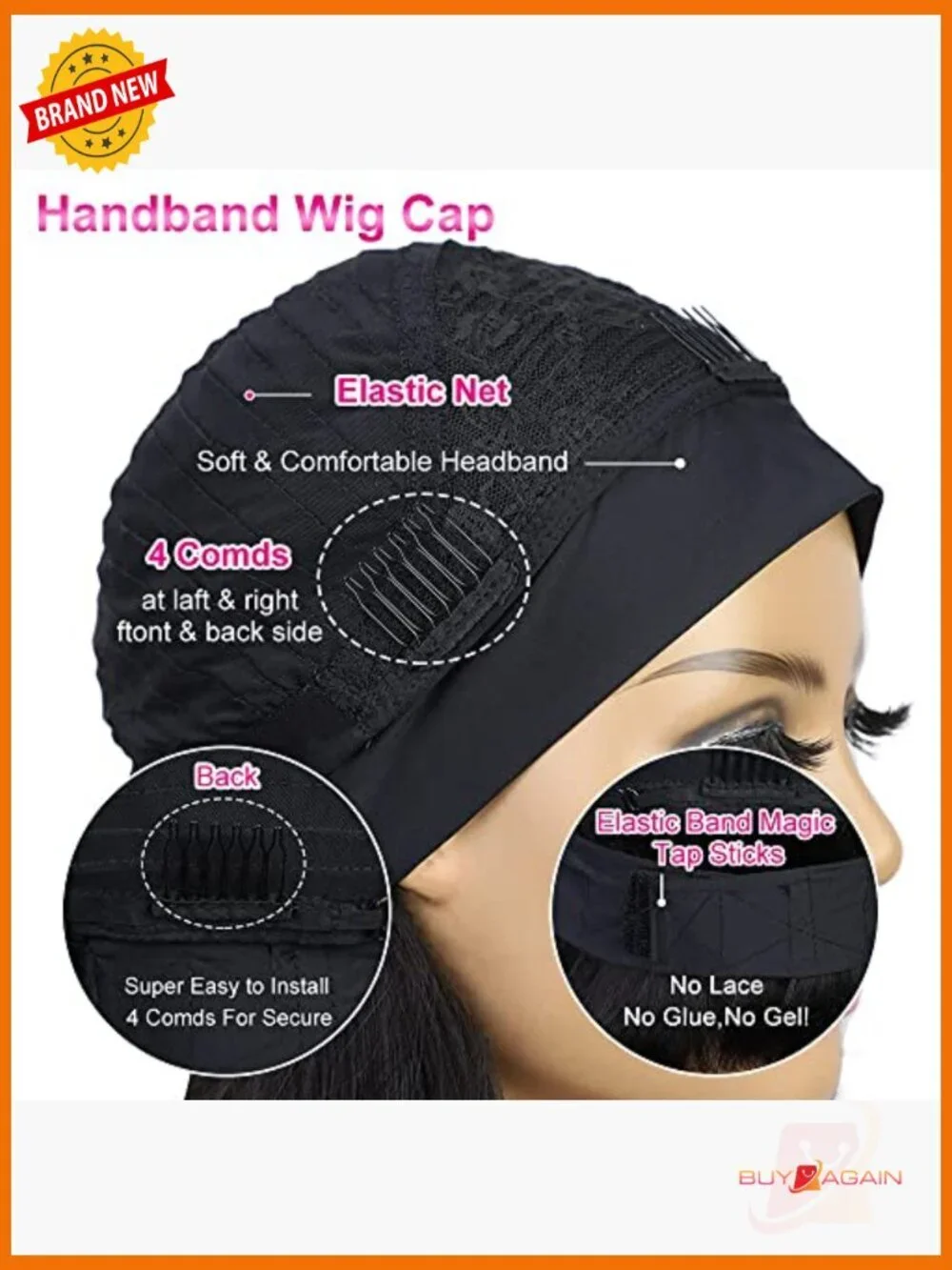 Human Hair Bob Headband Wig Straight 12 Inch Glueless Easy Wear